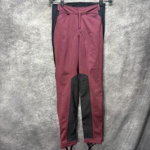 Kerrits Riding Breeches Equestrian Pants Women's M Burgundy Knee Patch Stirrups